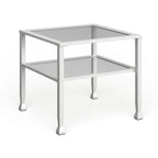 Two-Tier Metal & Glass Cocktail Table with Shelf