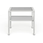 Two-Tier Metal & Glass Cocktail Table with Shelf