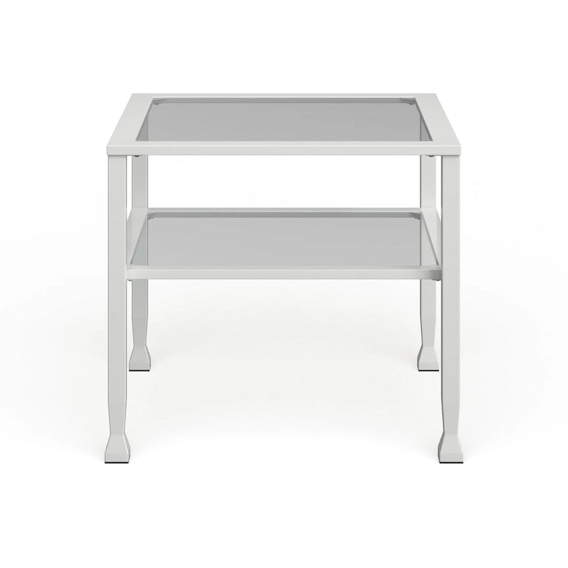 Two-Tier Metal & Glass Cocktail Table with Shelf