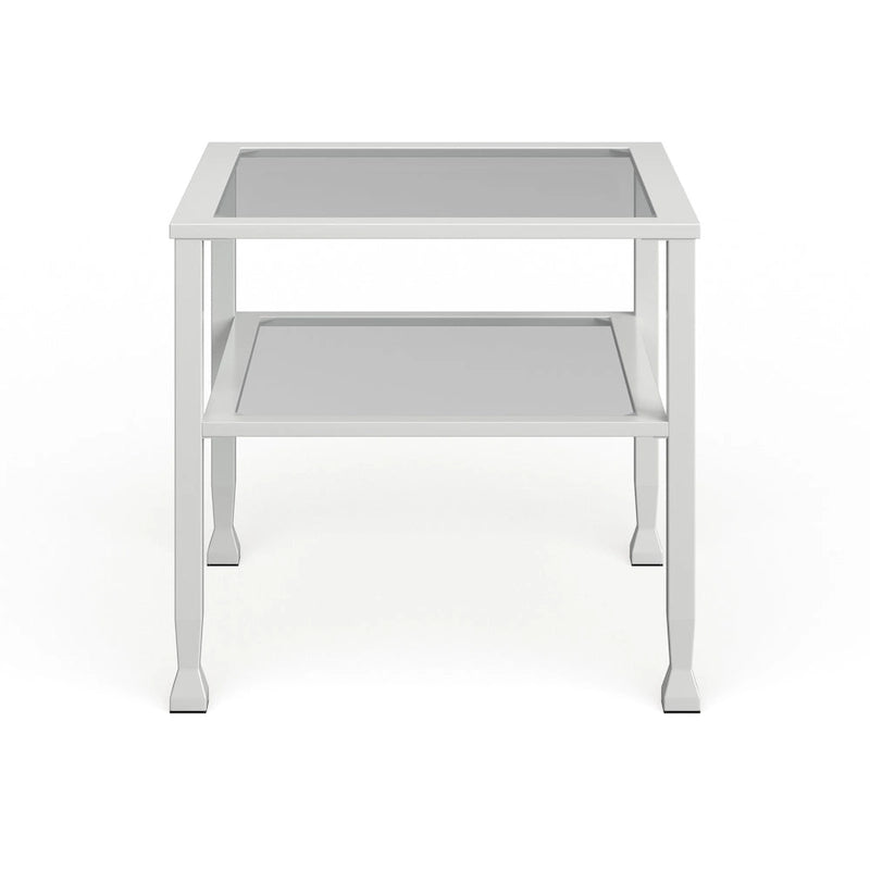 Two-Tier Metal & Glass Cocktail Table with Shelf