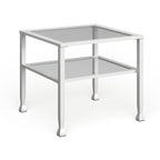 Two-Tier Metal & Glass Cocktail Table with Shelf