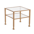 Two-Tier Metal & Glass Cocktail Table with Shelf