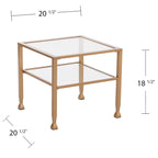 Two-Tier Metal & Glass Cocktail Table with Shelf