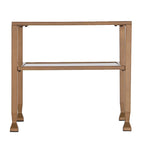 Two-Tier Metal & Glass Cocktail Table with Shelf