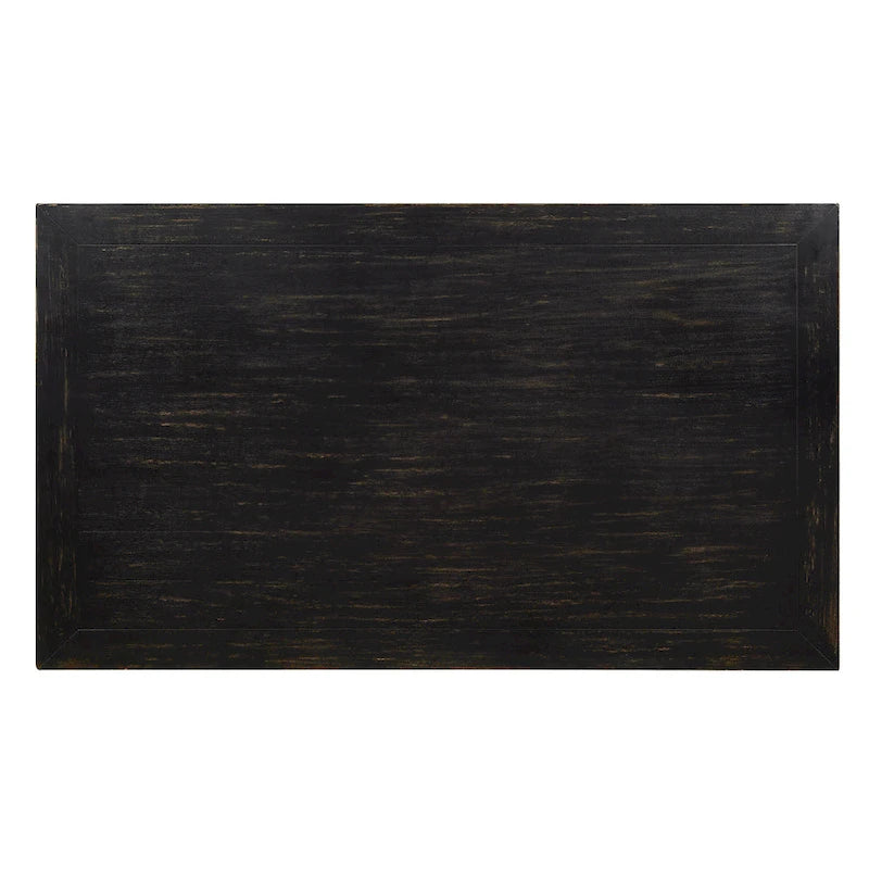 Rectangular Solid Wood Dining Table – Antique Black