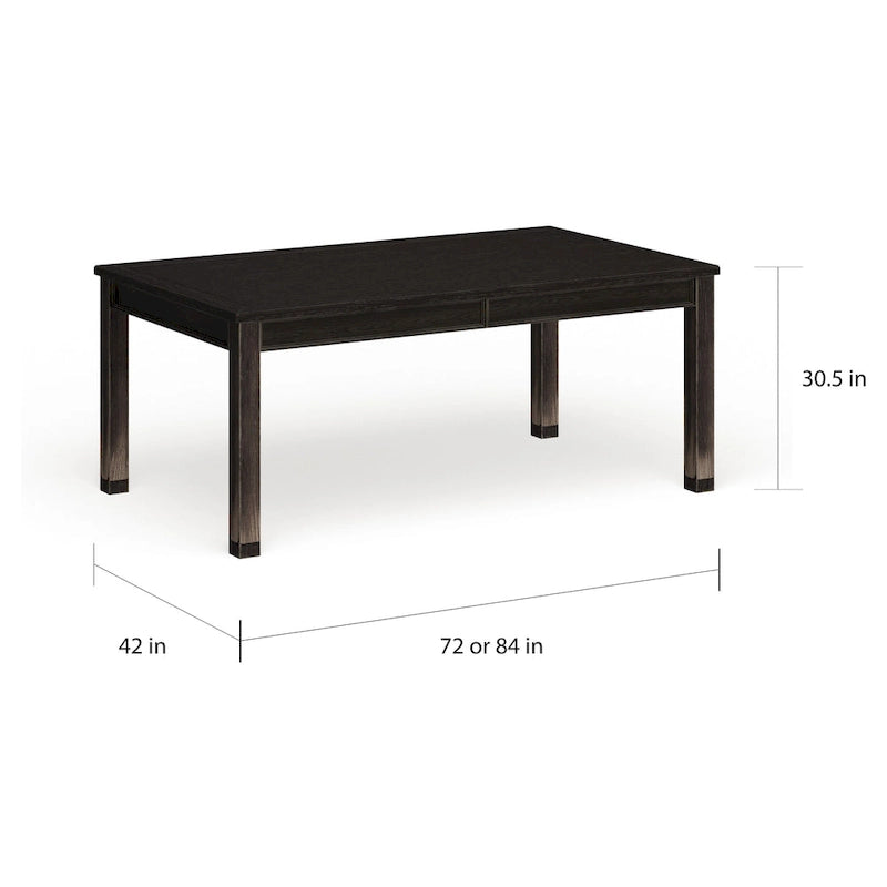 Rectangular Solid Wood Dining Table – Antique Black