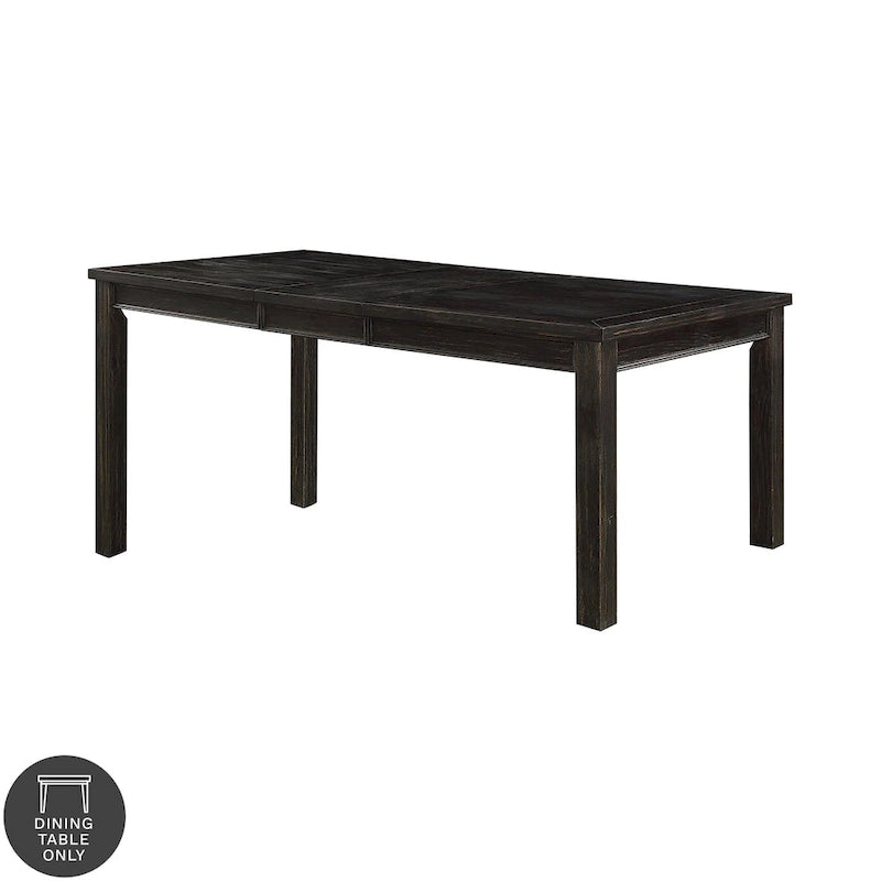 Rectangular Solid Wood Dining Table – Antique Black