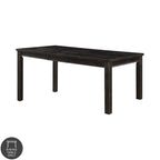 Rectangular Solid Wood Dining Table – Antique Black