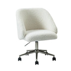 Boucle Swivel Office Chair with Rolling Wheels