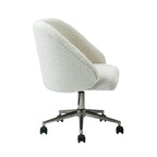 Boucle Swivel Office Chair with Rolling Wheels