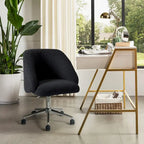 Boucle Swivel Office Chair with Rolling Wheels