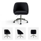 Boucle Swivel Office Chair with Rolling Wheels