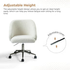 Boucle Swivel Office Chair with Rolling Wheels