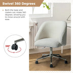 Boucle Swivel Office Chair with Rolling Wheels