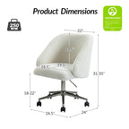 Boucle Swivel Office Chair with Rolling Wheels