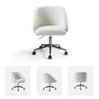 Boucle Swivel Office Chair with Rolling Wheels