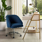 Boucle Swivel Office Chair with Rolling Wheels