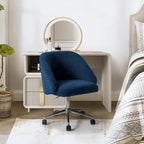 Boucle Swivel Office Chair with Rolling Wheels
