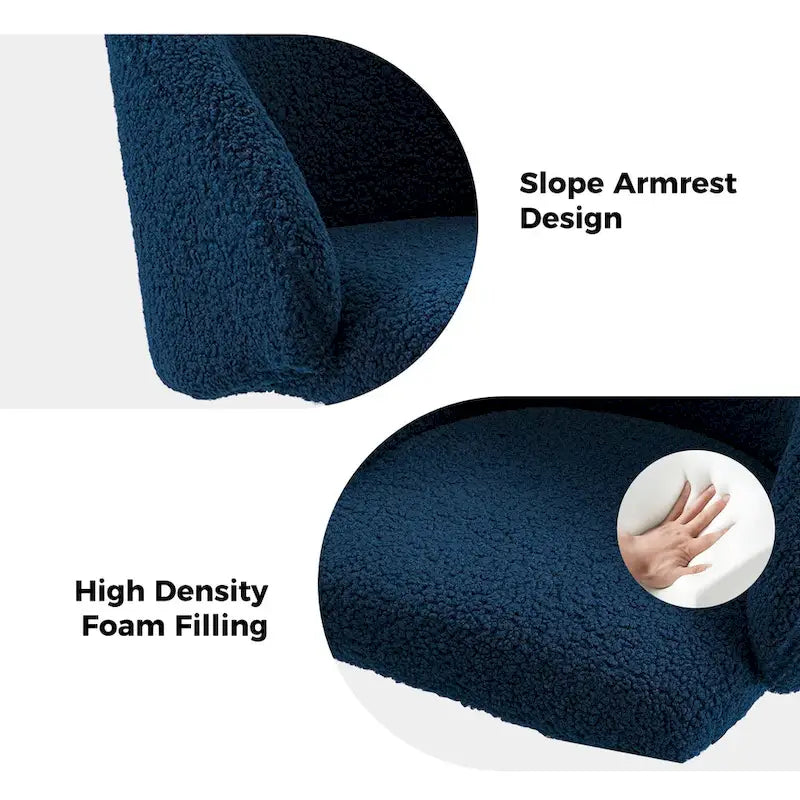 Boucle Swivel Office Chair with Rolling Wheels