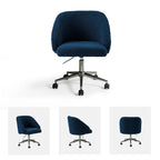 Boucle Swivel Office Chair with Rolling Wheels