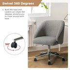 Boucle Swivel Office Chair with Rolling Wheels