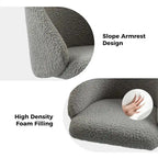 Boucle Swivel Office Chair with Rolling Wheels