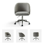 Boucle Swivel Office Chair with Rolling Wheels