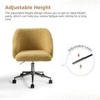 Boucle Swivel Office Chair with Rolling Wheels
