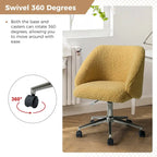Boucle Swivel Office Chair with Rolling Wheels