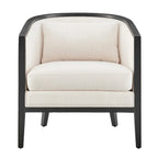 Linen Accent Arm Chair with Rattan Frame