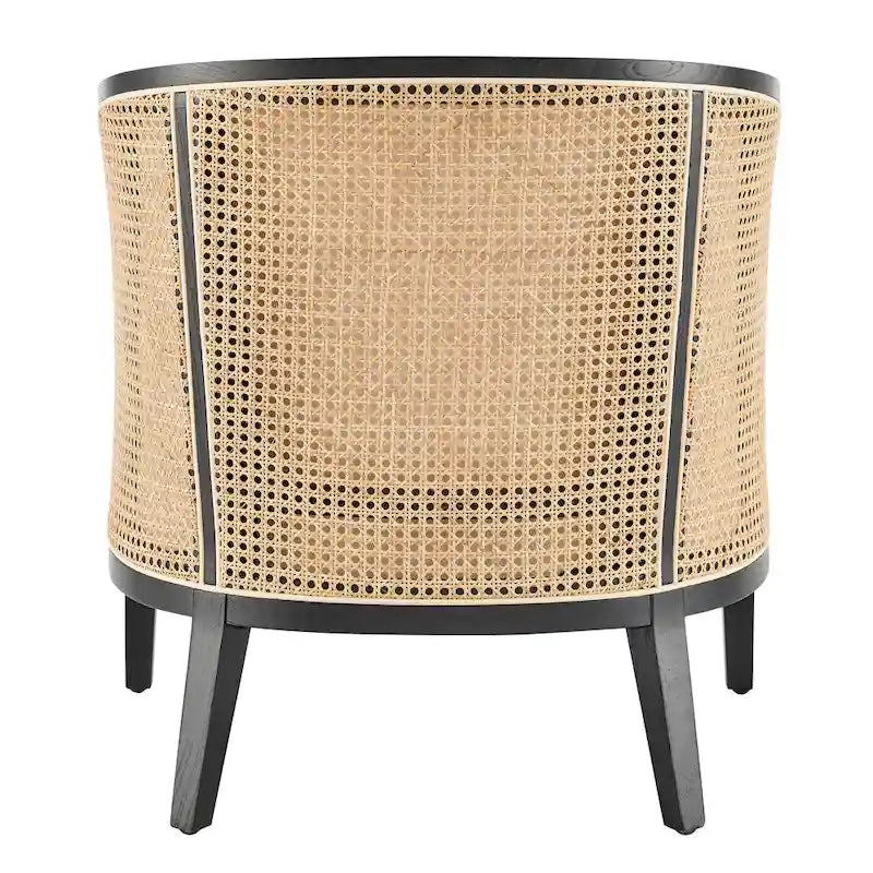 Linen Accent Arm Chair with Rattan Frame
