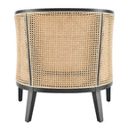 Linen Accent Arm Chair with Rattan Frame