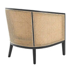 Linen Accent Arm Chair with Rattan Frame