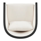 Linen Accent Arm Chair with Rattan Frame