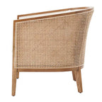 Linen Accent Arm Chair with Rattan Frame