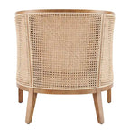 Linen Accent Arm Chair with Rattan Frame