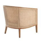 Linen Accent Arm Chair with Rattan Frame