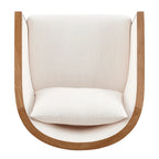 Linen Accent Arm Chair with Rattan Frame