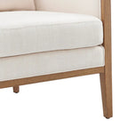 Linen Accent Arm Chair with Rattan Frame