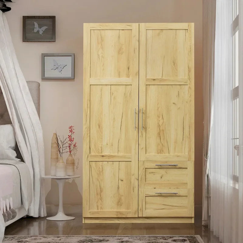 High Wardrobe with 2 Drawers and 5 Storage Compartments