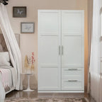 High Wardrobe with 2 Drawers and 5 Storage Compartments