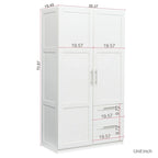 High Wardrobe with 2 Drawers and 5 Storage Compartments