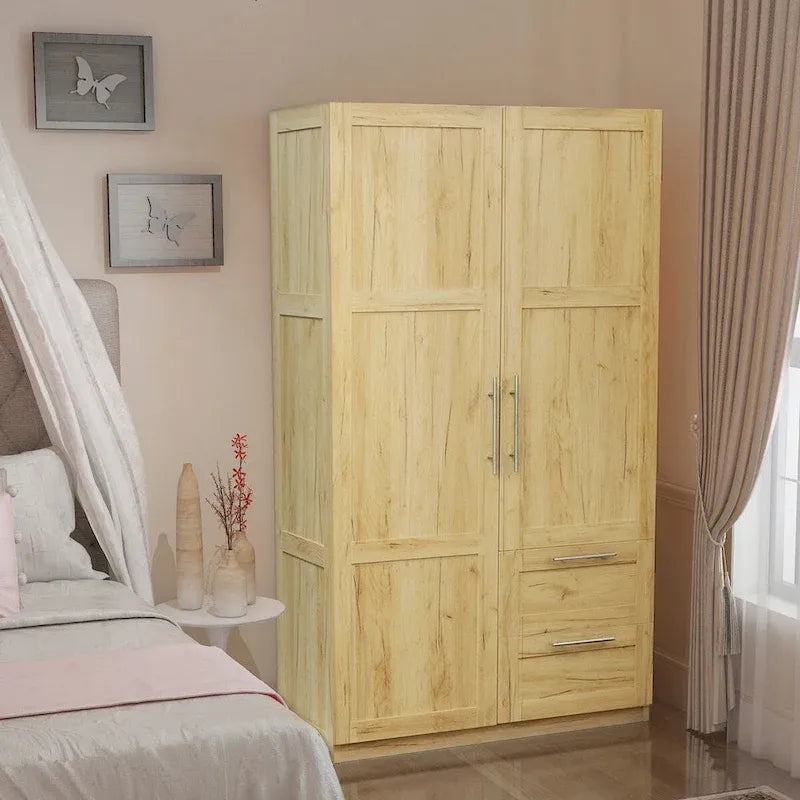 High Wardrobe with 2 Drawers and 5 Storage Compartments