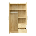 High Wardrobe with 2 Drawers and 5 Storage Compartments