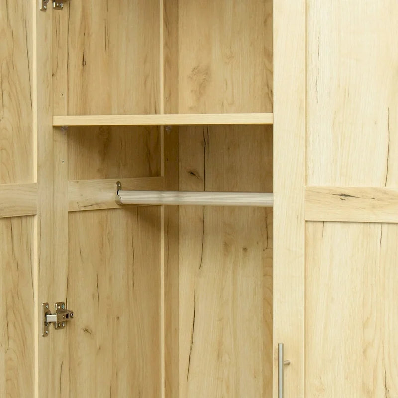 High Wardrobe with 2 Drawers and 5 Storage Compartments