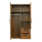 High Wardrobe with 2 Drawers and 5 Storage Compartments