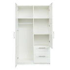 High Wardrobe with 2 Drawers and 5 Storage Compartments