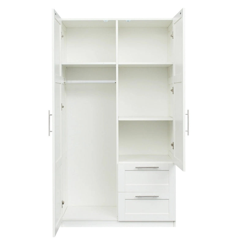 High Wardrobe with 2 Drawers and 5 Storage Compartments