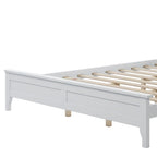 White Queen Platform Bed with Headboard