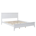 White Queen Platform Bed with Headboard